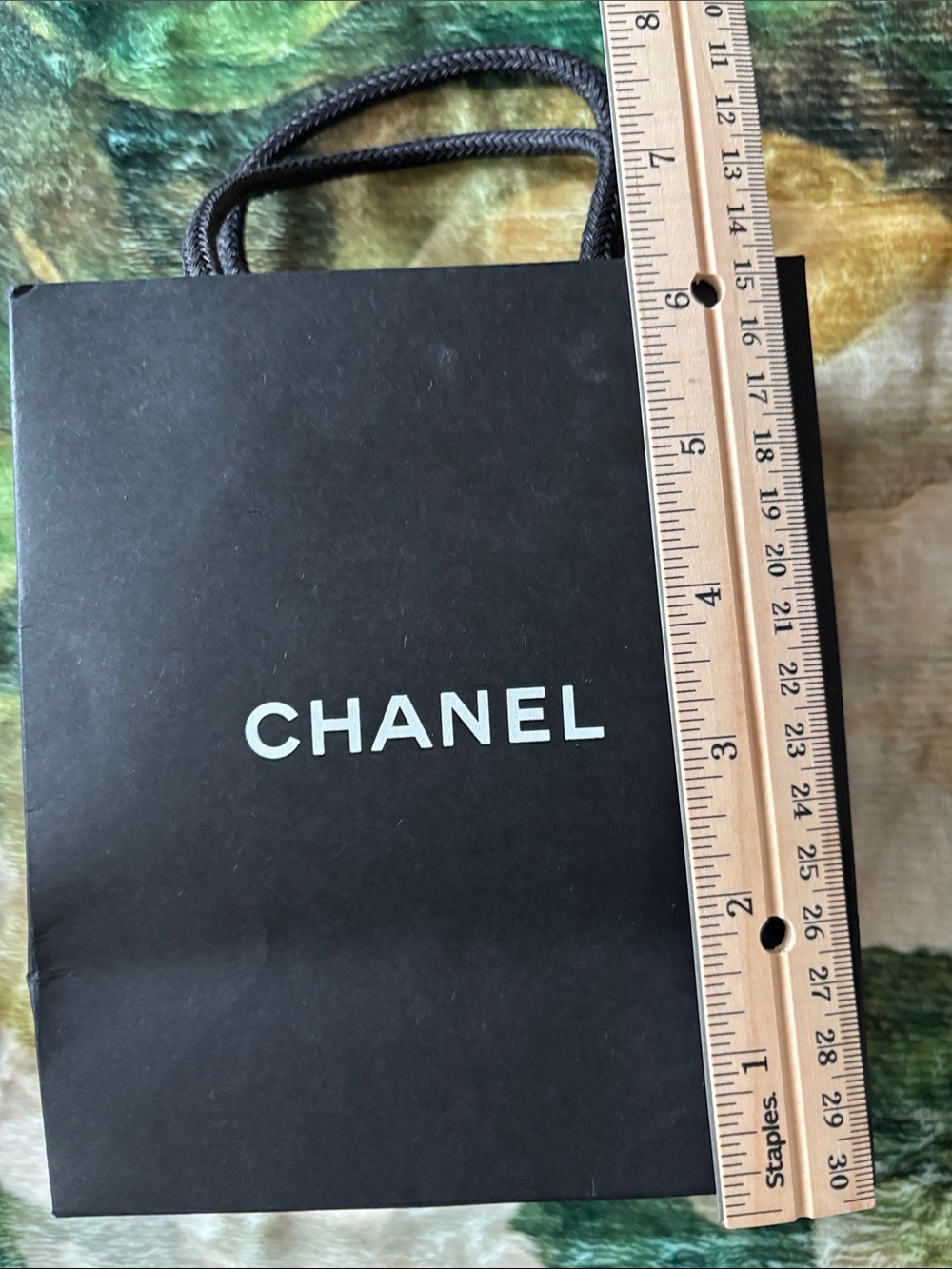 Chanel black small shopping gift bag 6" x 3" x 5" boutique packaging